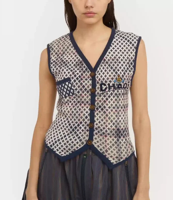 Distressed Tartan Vest