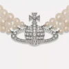 Three Row Pearl Bas Relief Choker